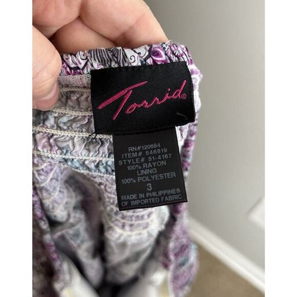 Torrid Smocked Paisley Halter Top Braided Plus Size 3X Rayon Women’s - Picture 3 of 7